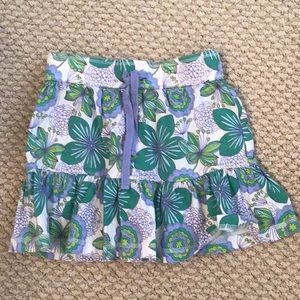 Girls green, blue and white flower skirt